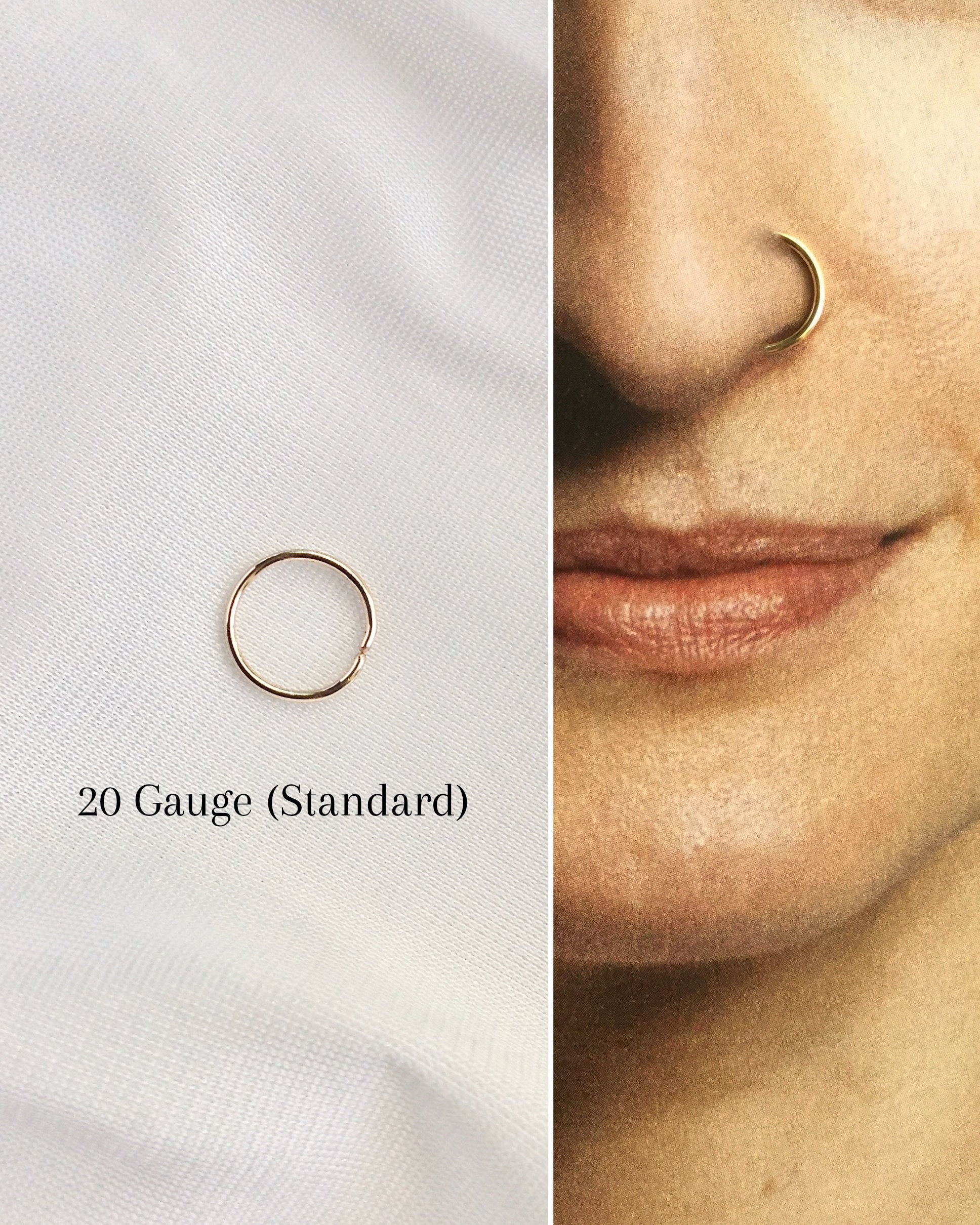 14k Solid Gold Seamless Ring | Nose Hoop | Septum