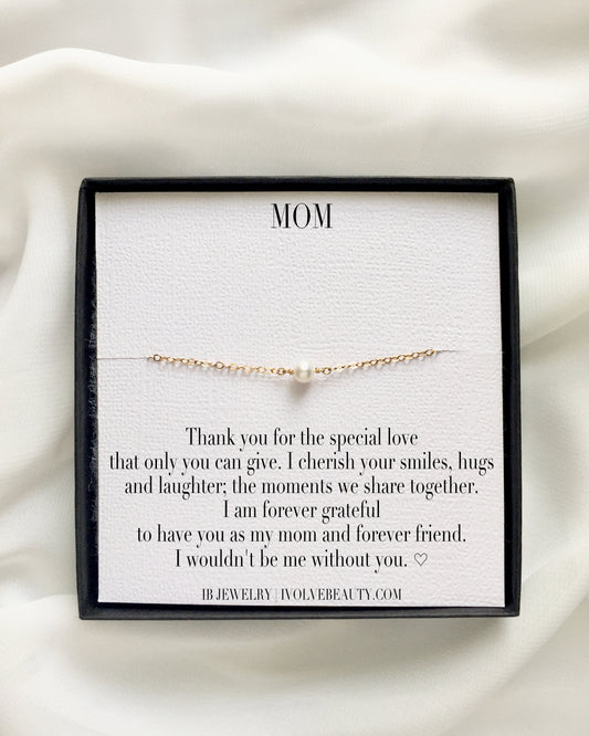 Dainty Mom Bracelet | Pearl Bracelet For Mom | Meaningful Jewelry For Mom | IB Jewelry