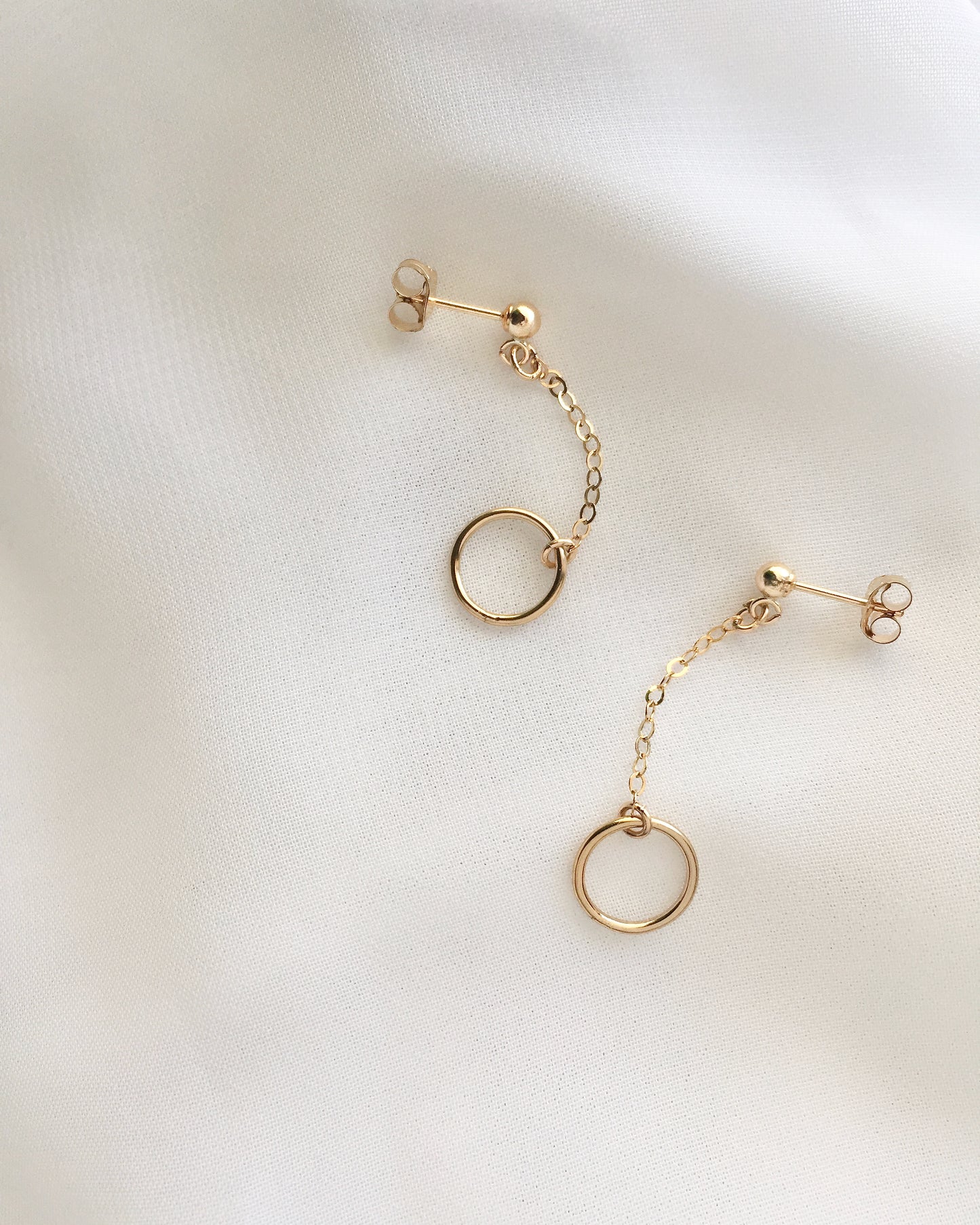 Dainty Dangle Chain Earrings in Gold Filled or Sterling Silver | Simple Delicate Earrings | IB Jewelry
