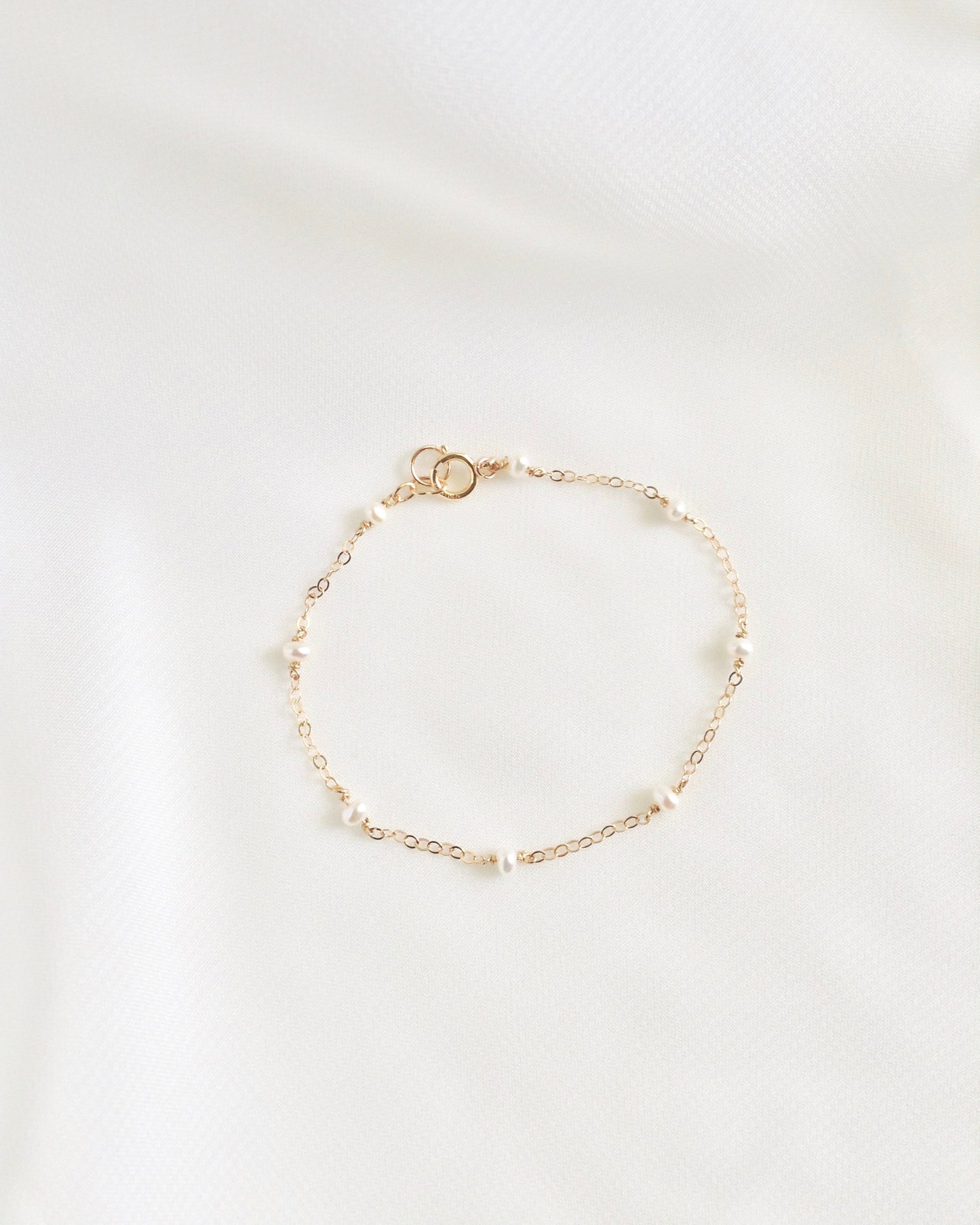 Pearl Thin Chain Bracelet | Simple Dainty Bracelet – IB Jewelry