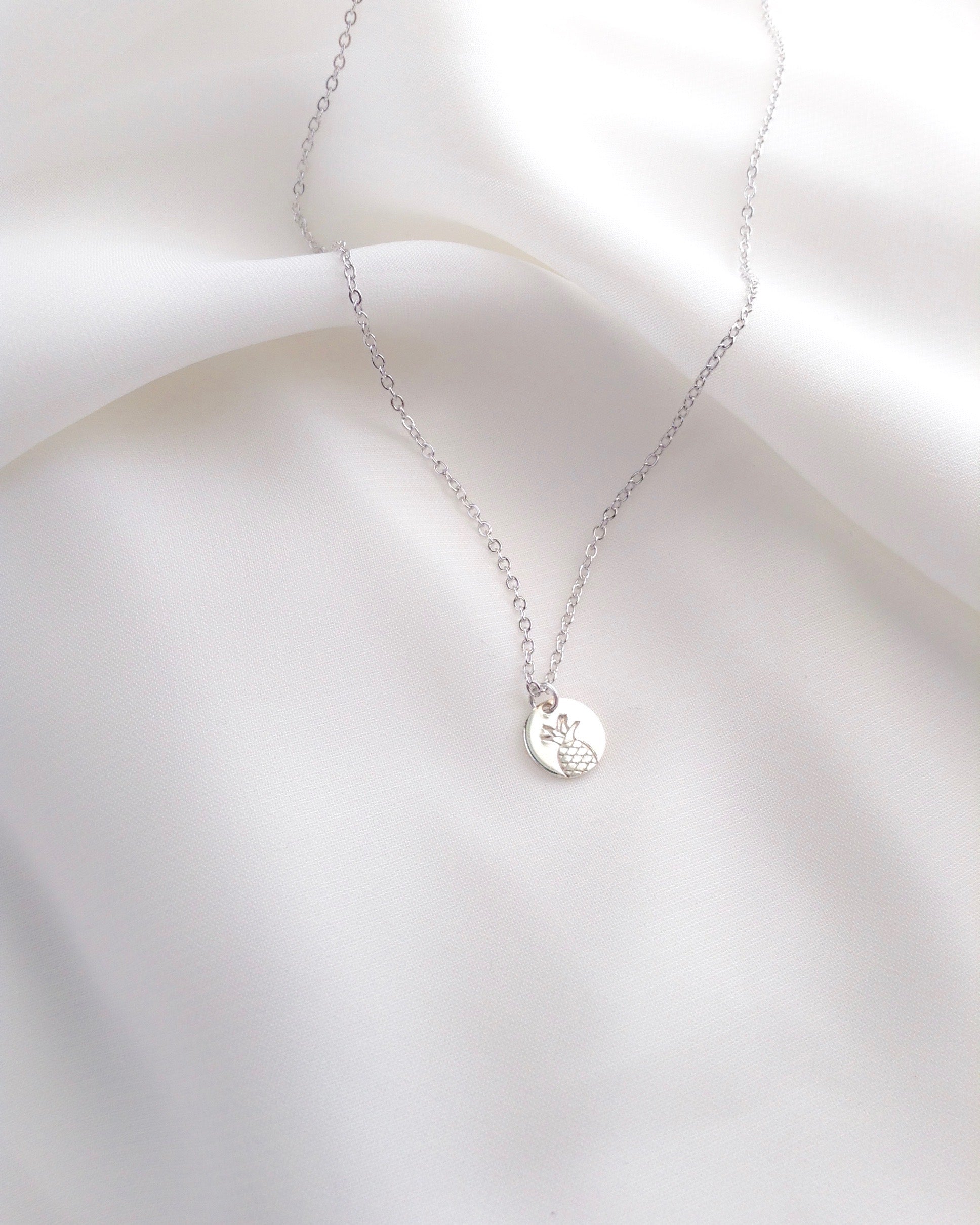 Sterling Silver Pineapple Necklace | Simple Dainty Necklace | IB Jewelry