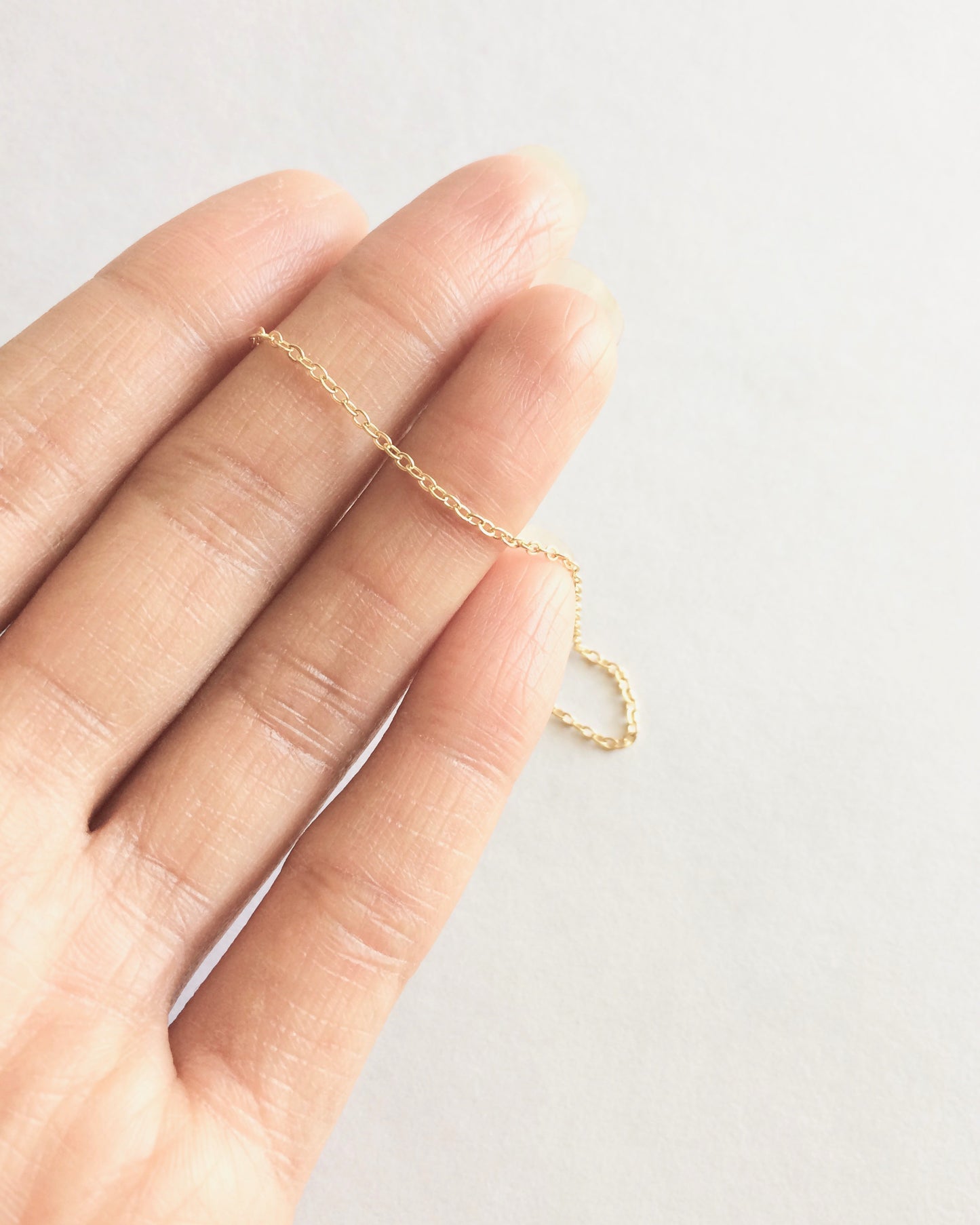 Minimalist Delicate Plain Thin Chain Bracelet in Gold Filled or Sterling Silver | IB Jewelry