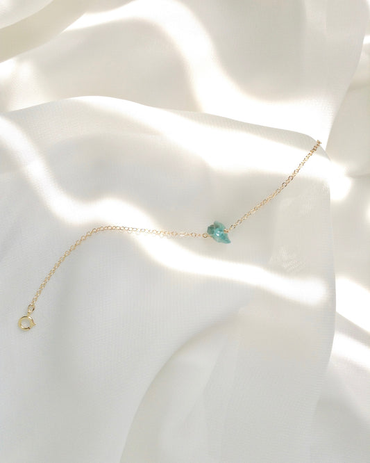 Raw Apatite Bracelet | Minimalist Dainty Gemstone Bracelet | IB Jewelry