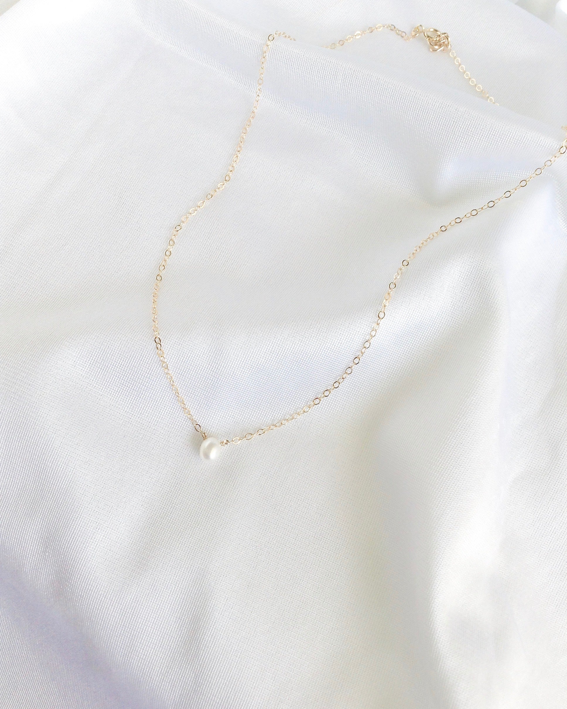 Dainty Pearl Choker Necklace | Real Pearl Choker in Gold Filled or Sterling Silver | IB Jewelry