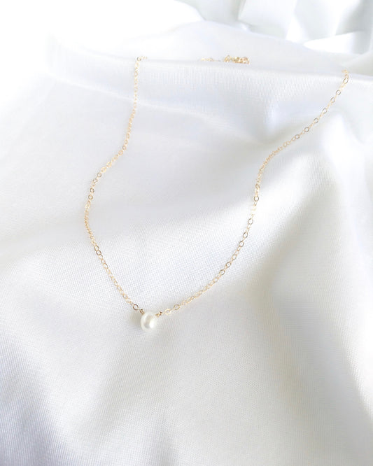 Freshwater Pearl Necklace | Simple Dainty Necklace | IB Jewelry
