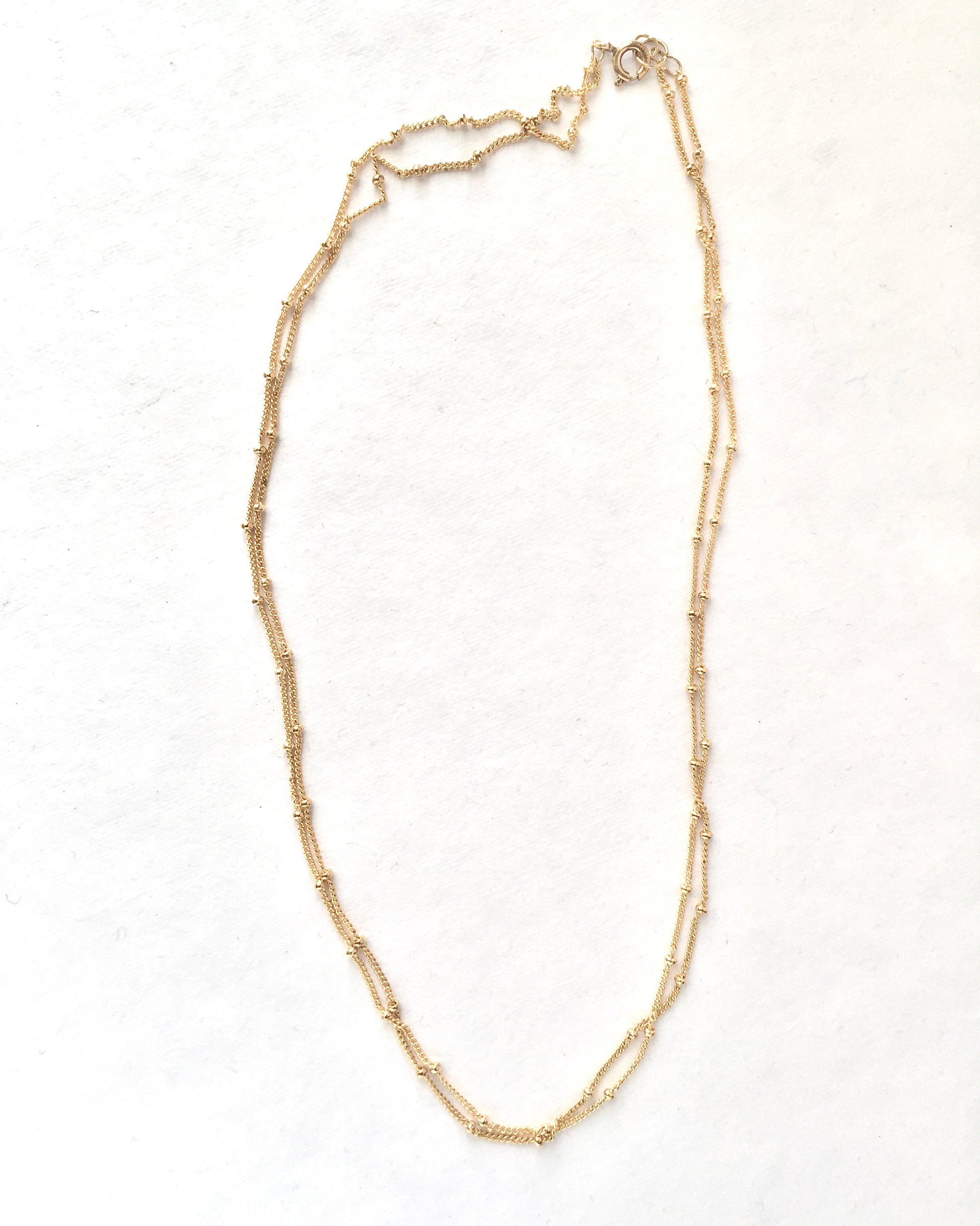 Dainty Two Strand Necklace | Double Layer Necklace in Gold Filled or Sterling Silver | IB Jewelry