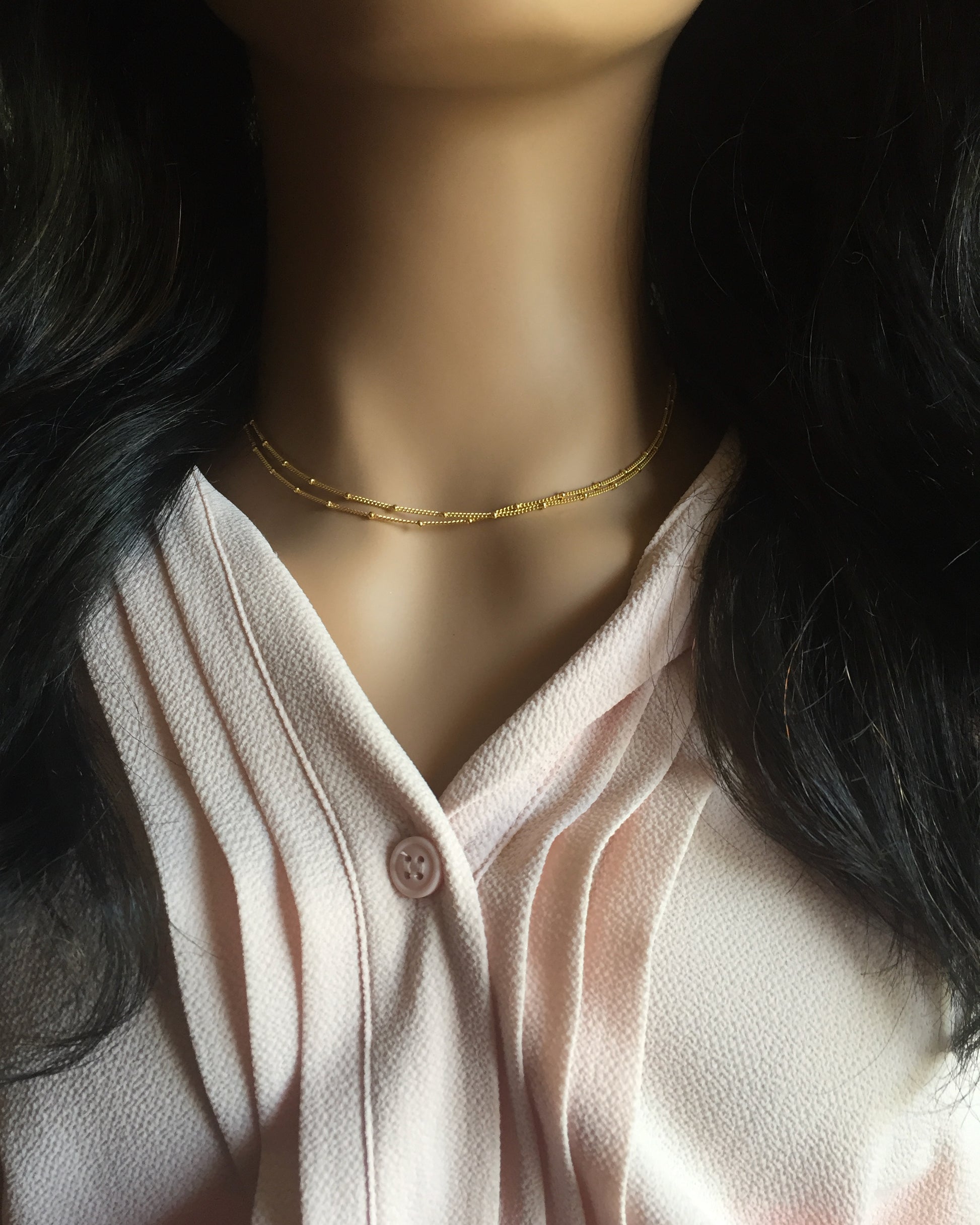 Double Strand Necklace | Delicate Layered Necklace | IB Jewelry