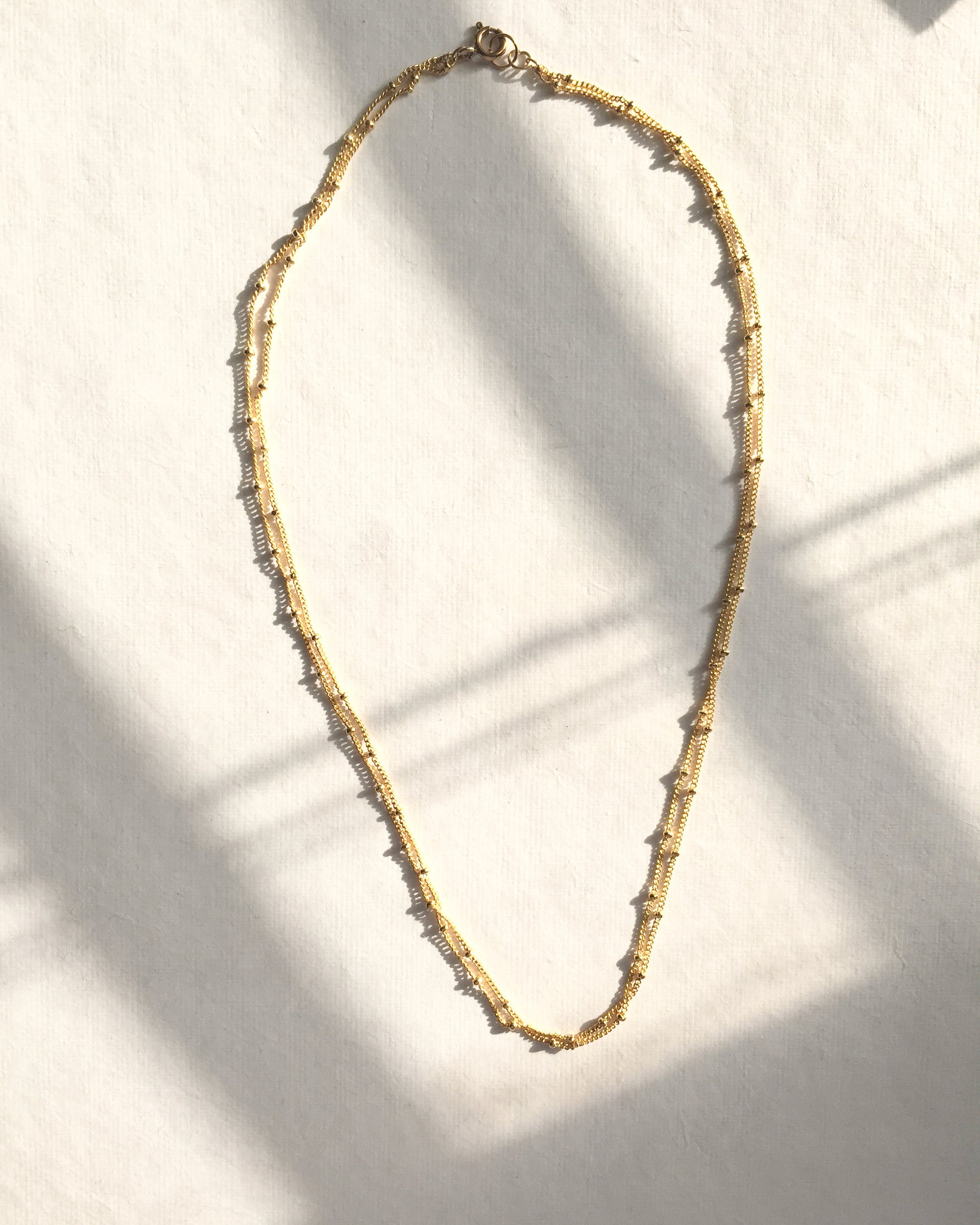 Delicate Double Strand Necklace | Small Dainty Necklace in Gold Filled or Sterling Silver | IB Jewelry