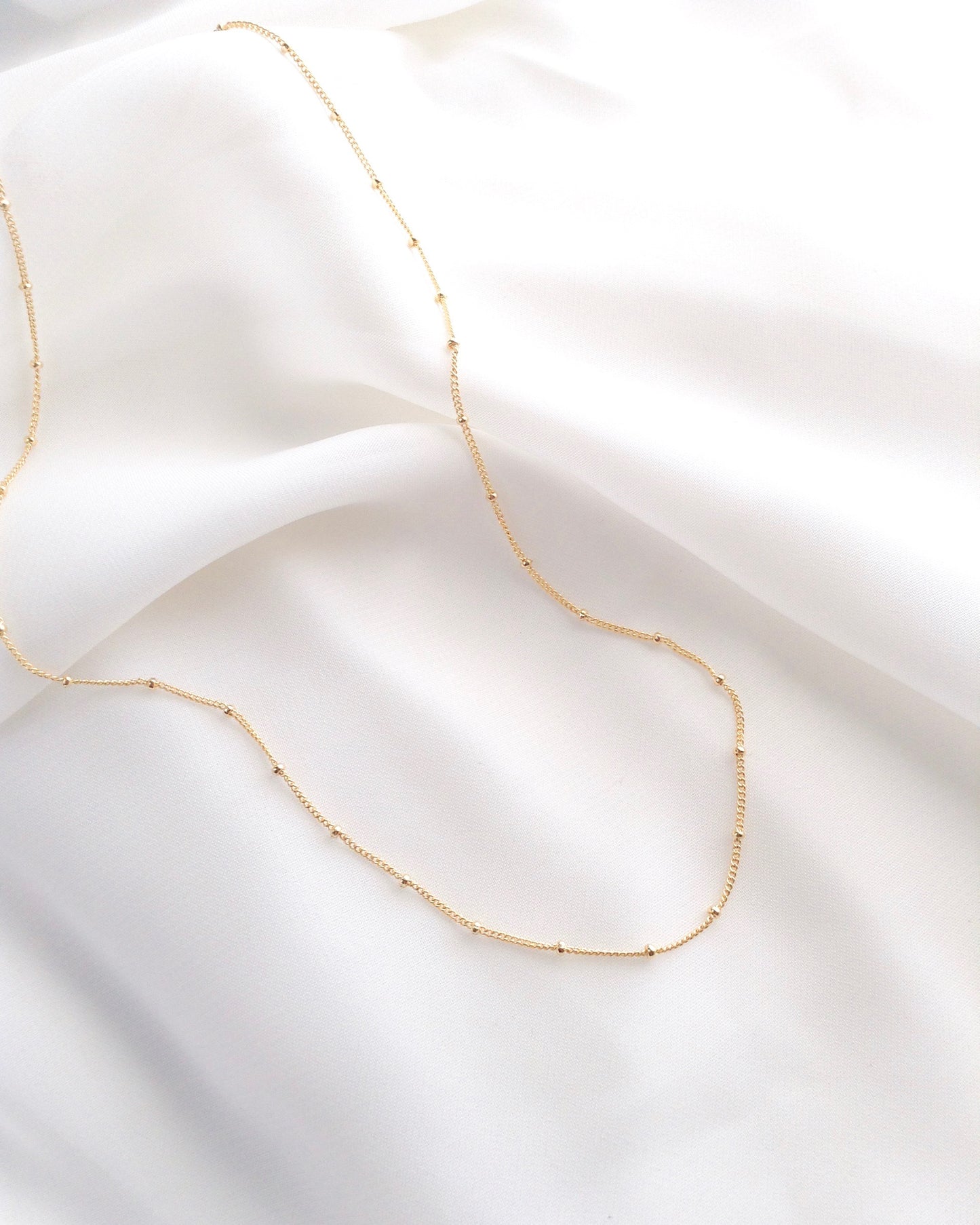Satellite Chain Simple Elegant Everyday Necklace | IB Jewelry