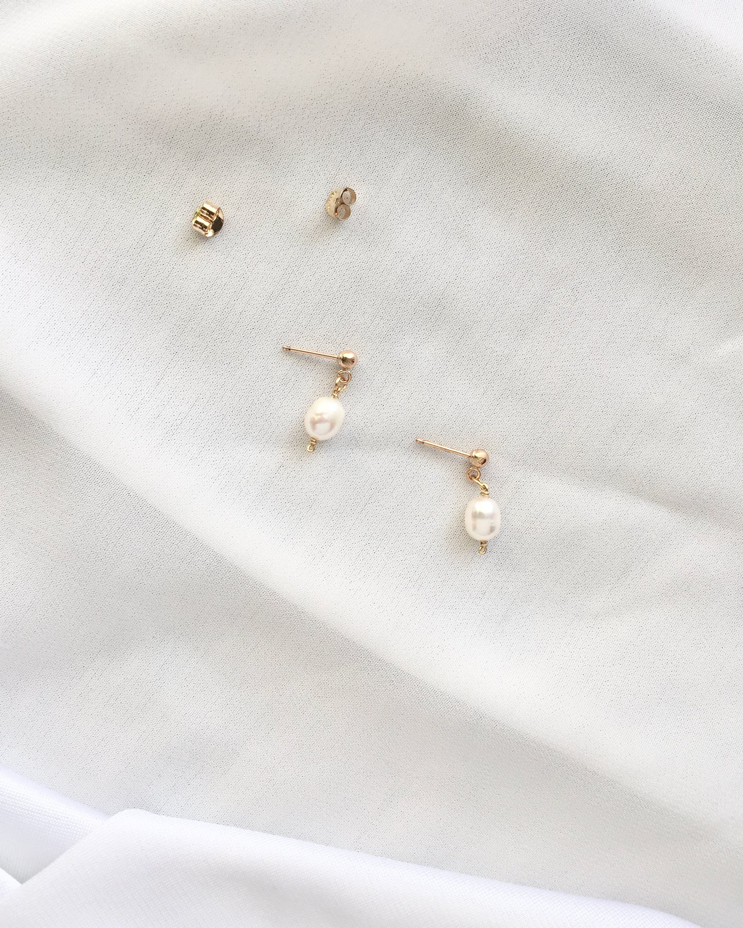 Dainty Pearl Earrings | Freshwater Pearl Drop Earrings | IB Jewelry