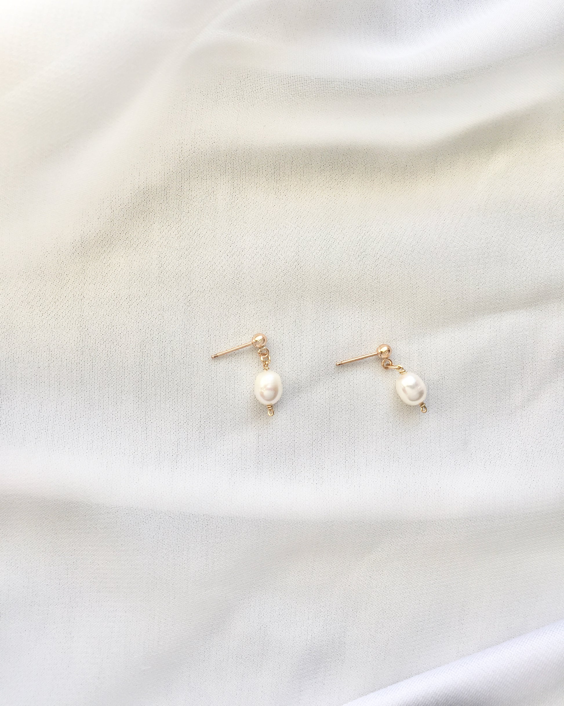 Delicate Pearl Earrings | Elegant Dainty Everyday Earrings | Simple Pearl Drop Earrings | IB Jewelry