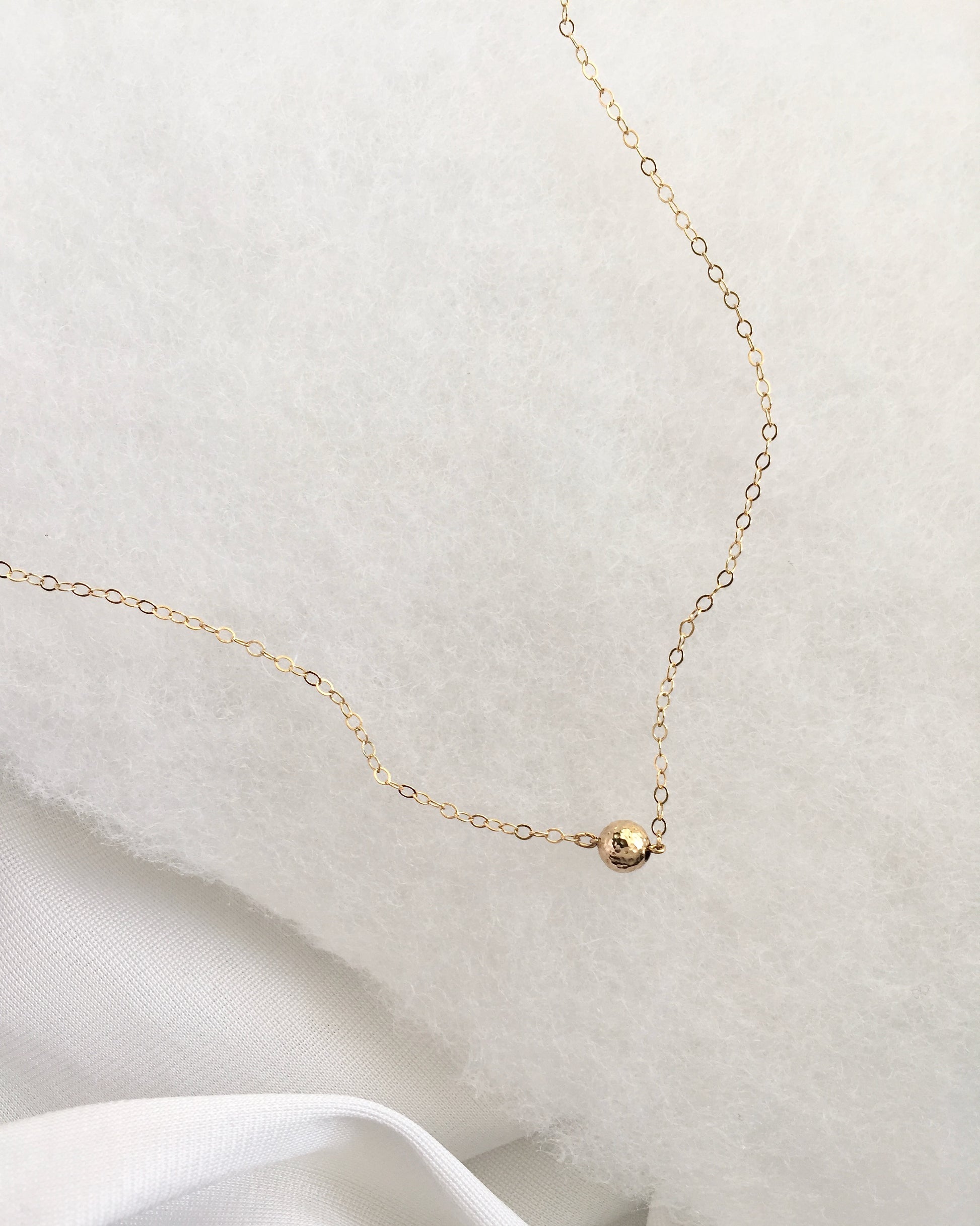 Tiny Gold Ball Necklace | Simple Delicate Short Chain Necklace | IB Jewelry