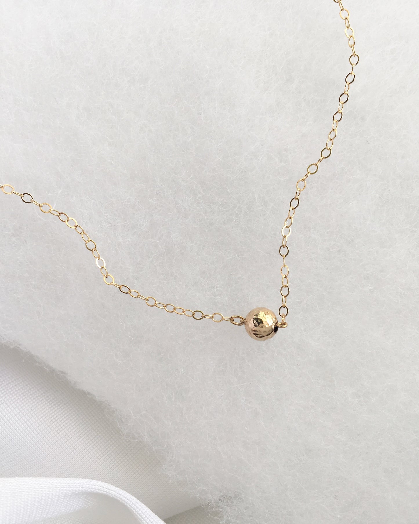 Simple Tiny Ball Necklace in Gold Filled or Sterling Silver | IB Jewelry