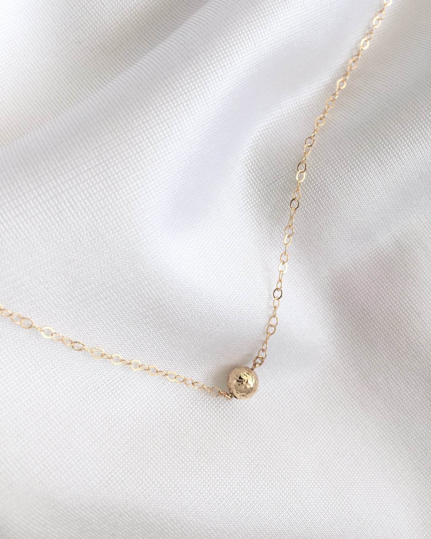 Delicate Gold Ball Necklace | Small Dainty Necklace | Delicate Short Chain Layering Necklace | IB Jewelry