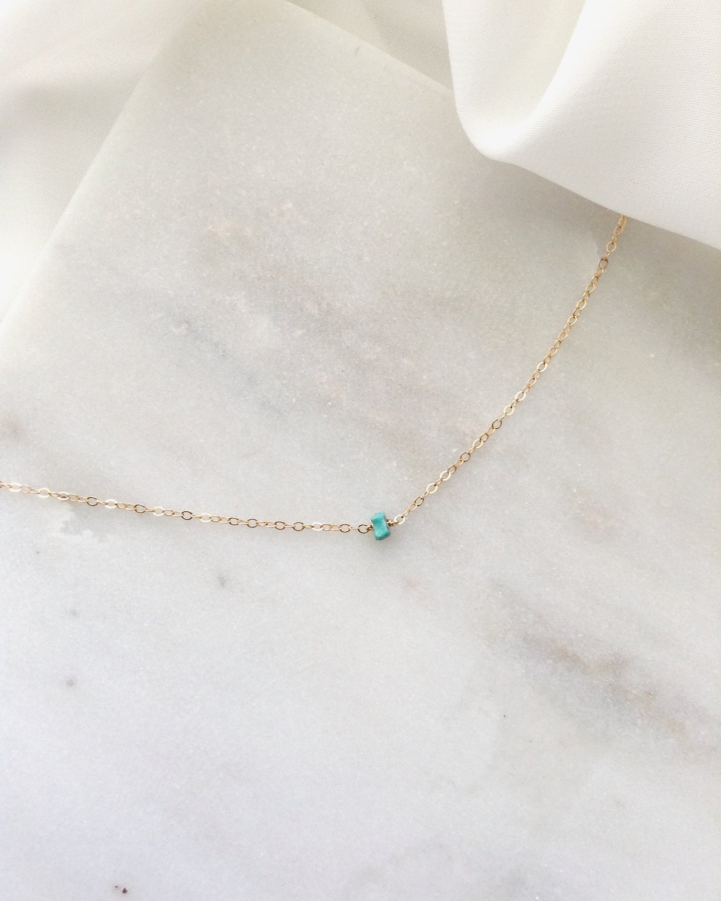 Tiny Turquoise Gemstone Choker | Simple Everyday Choker | Delicate Choker | IB Jewelry