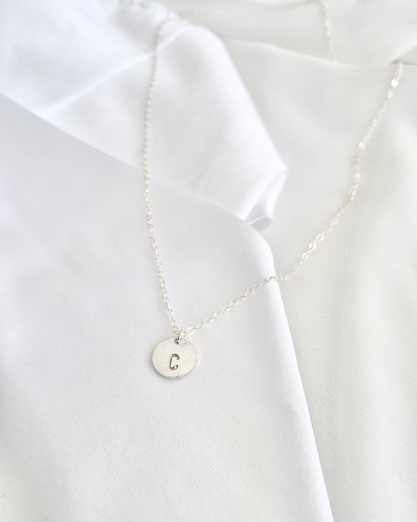 Delicate Initial Necklace in Sterling Silver or Gold Filled | Minimal Initial Necklace | Dainty Everyday Necklace | IB Jewelry