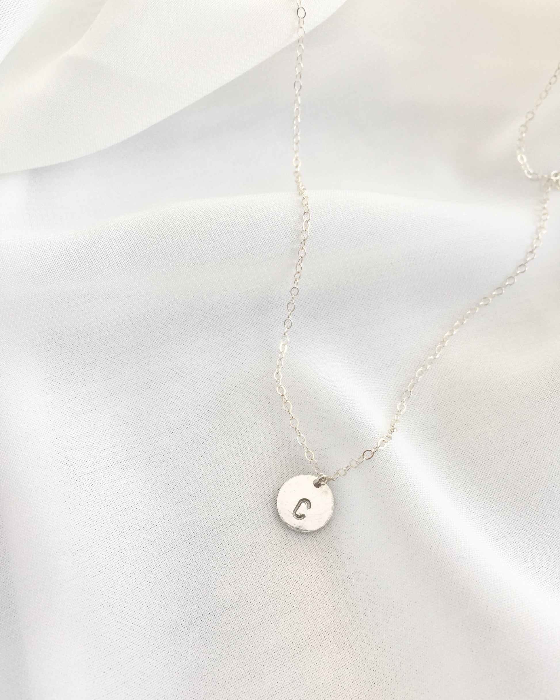 Delicate Initial Necklace in Sterling Silver or Gold Filled | Dainty Initial Necklace | IB Jewelry