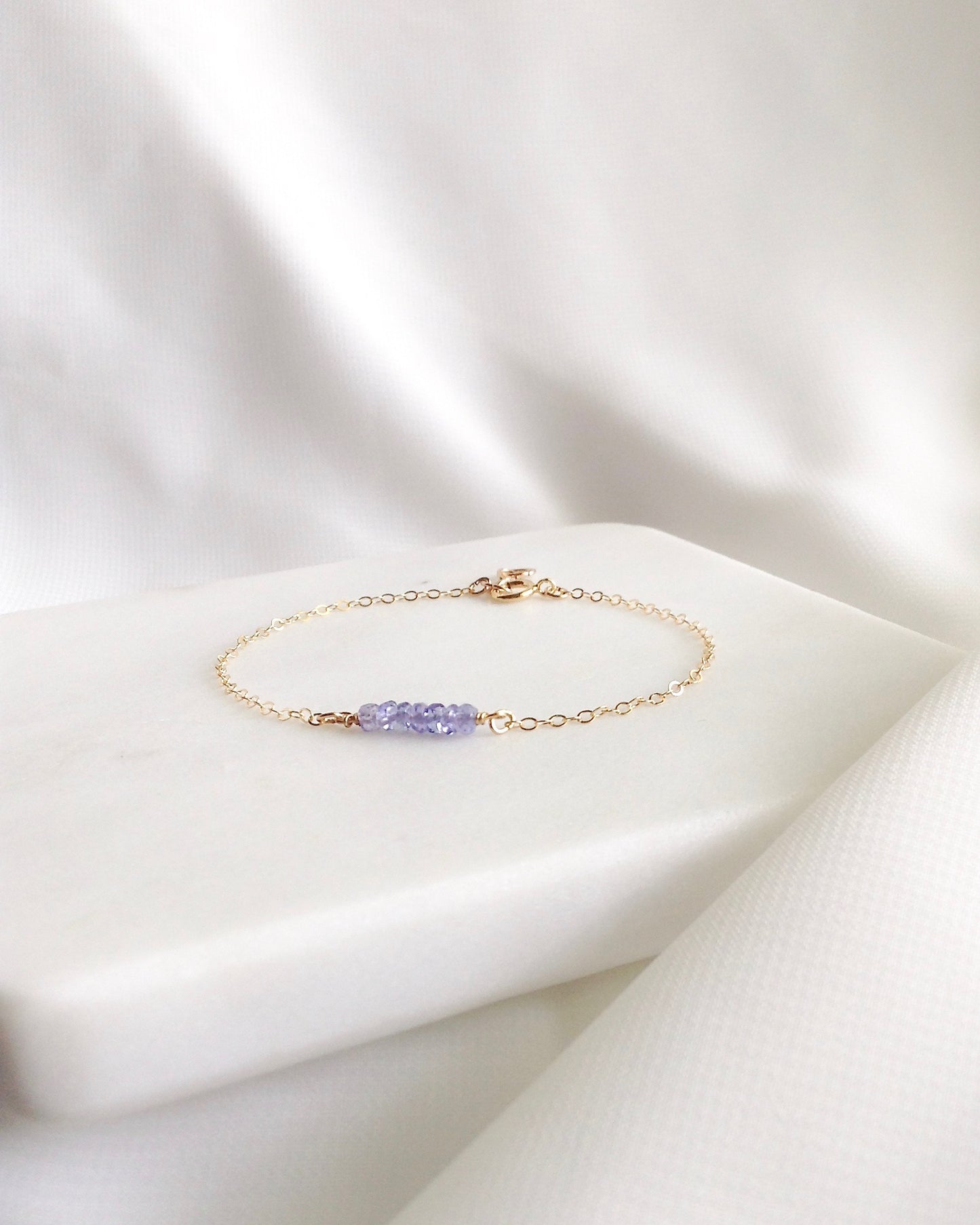 Tiny Tanzanite Bracelet In Gold Filled or Sterling Silver | IB Jewelry
