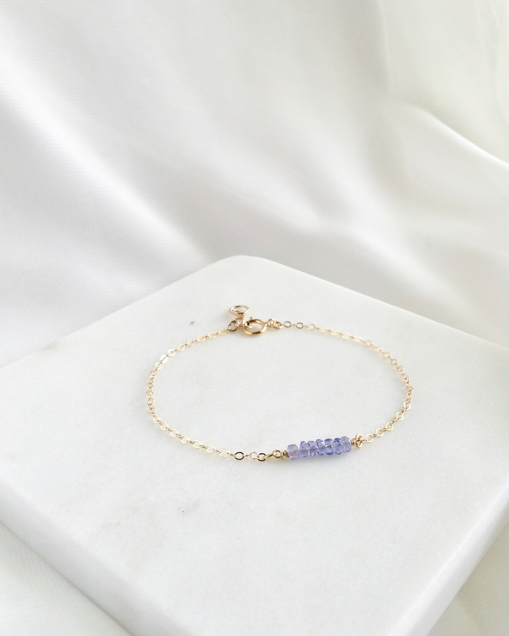 Simple Tanzanite Bracelet In Gold Filled or Sterling Silver | IB Jewelry
