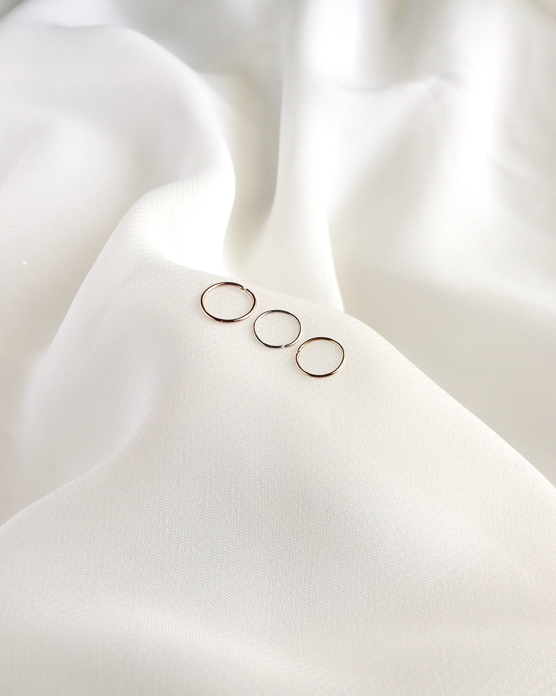 Conch Hoop | Large Cartilage Hoop | Conch Piercing Hoop in Gold Filled Sterling Silver or Rose Gold Filled | IB Jewelry