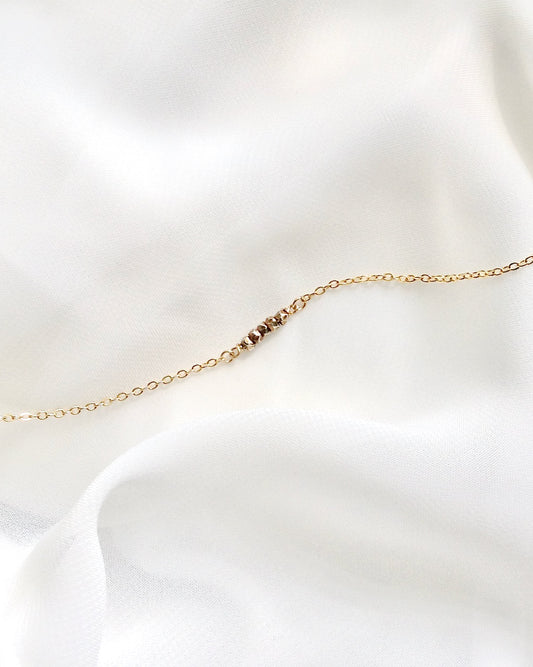 Tiny Nugget Thin Chain Bracelet | Simple Delicate Everyday Bracelet | Minimalist Dainty Layering Bracelet | IB Jewelry