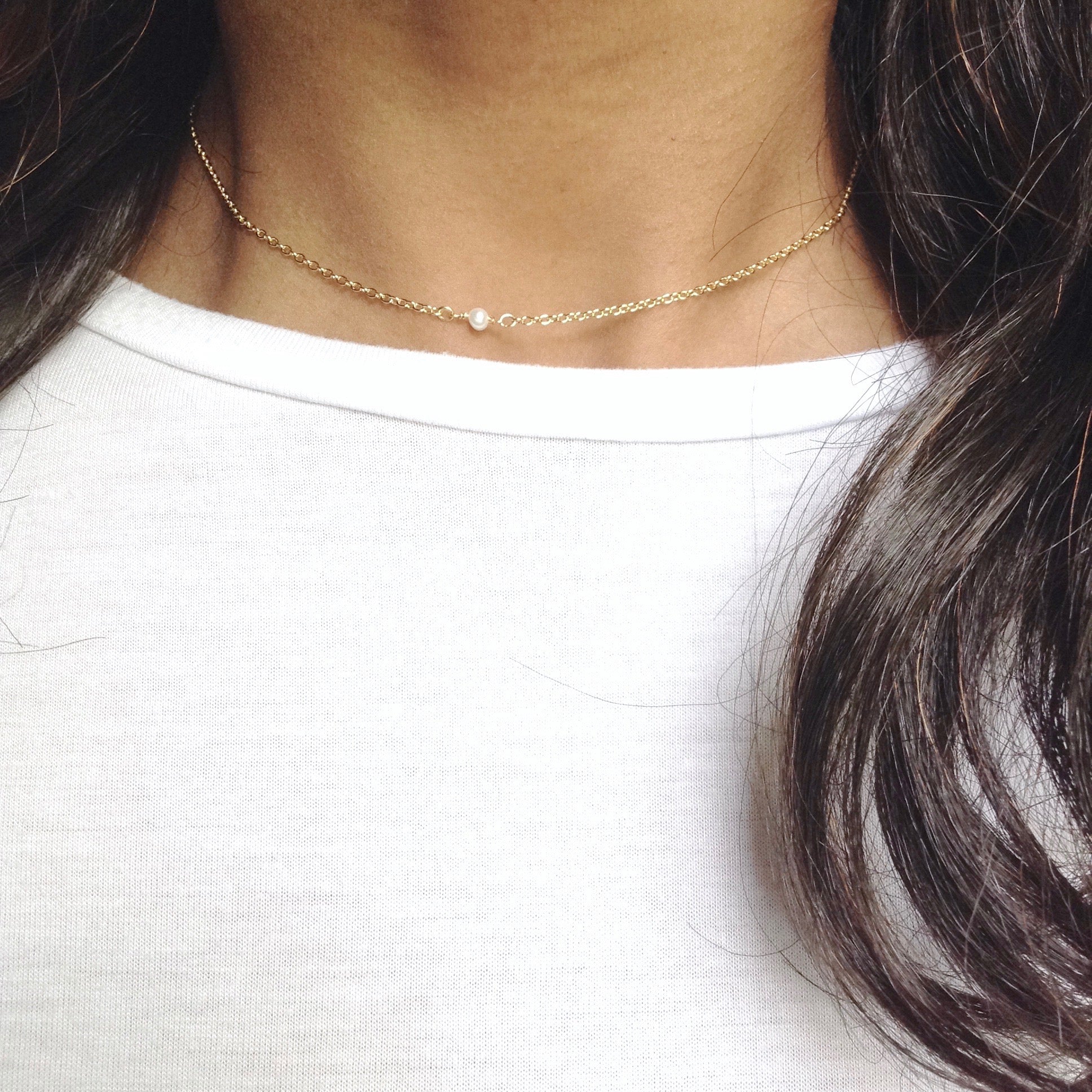 Aunt Gift Tiny Single Pearl Necklace | Meaningful Necklace | IB Jewelry