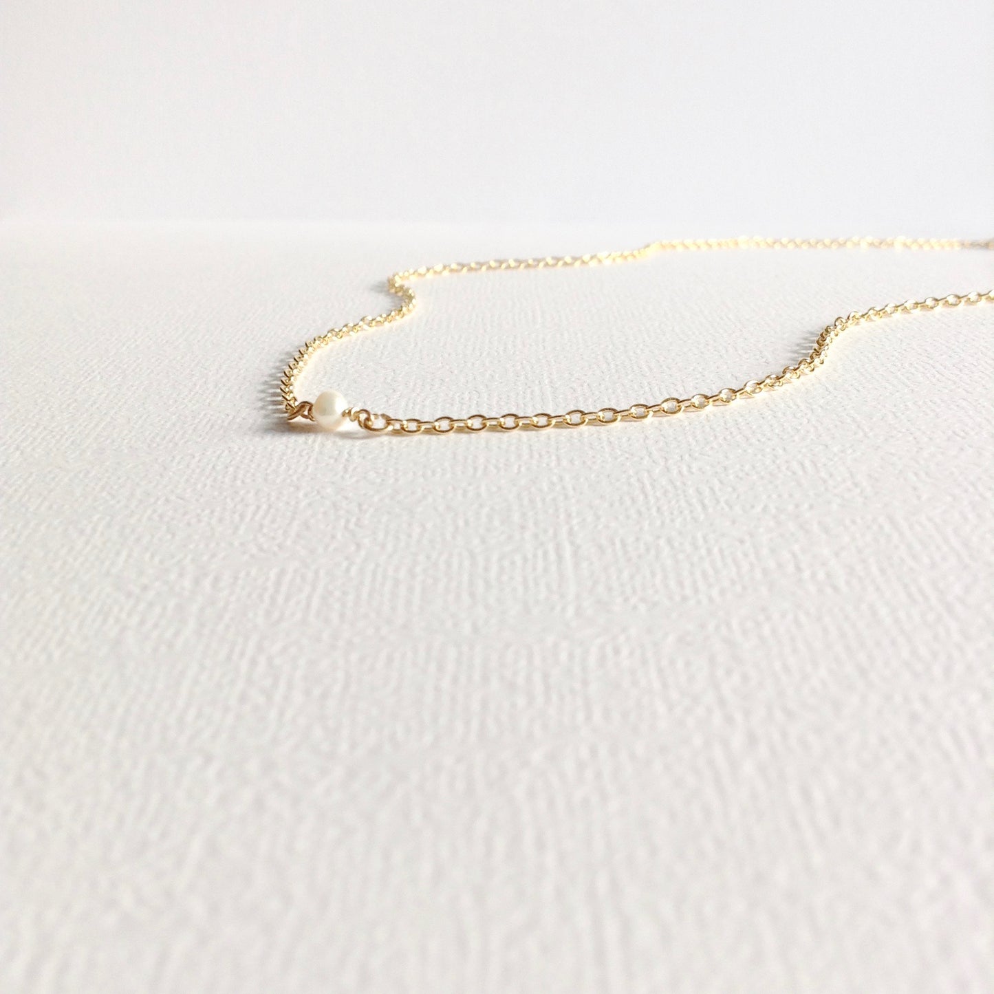 Godmother Gift Tiny Single Pearl Necklace | Meaningful Necklace | IB Jewelry