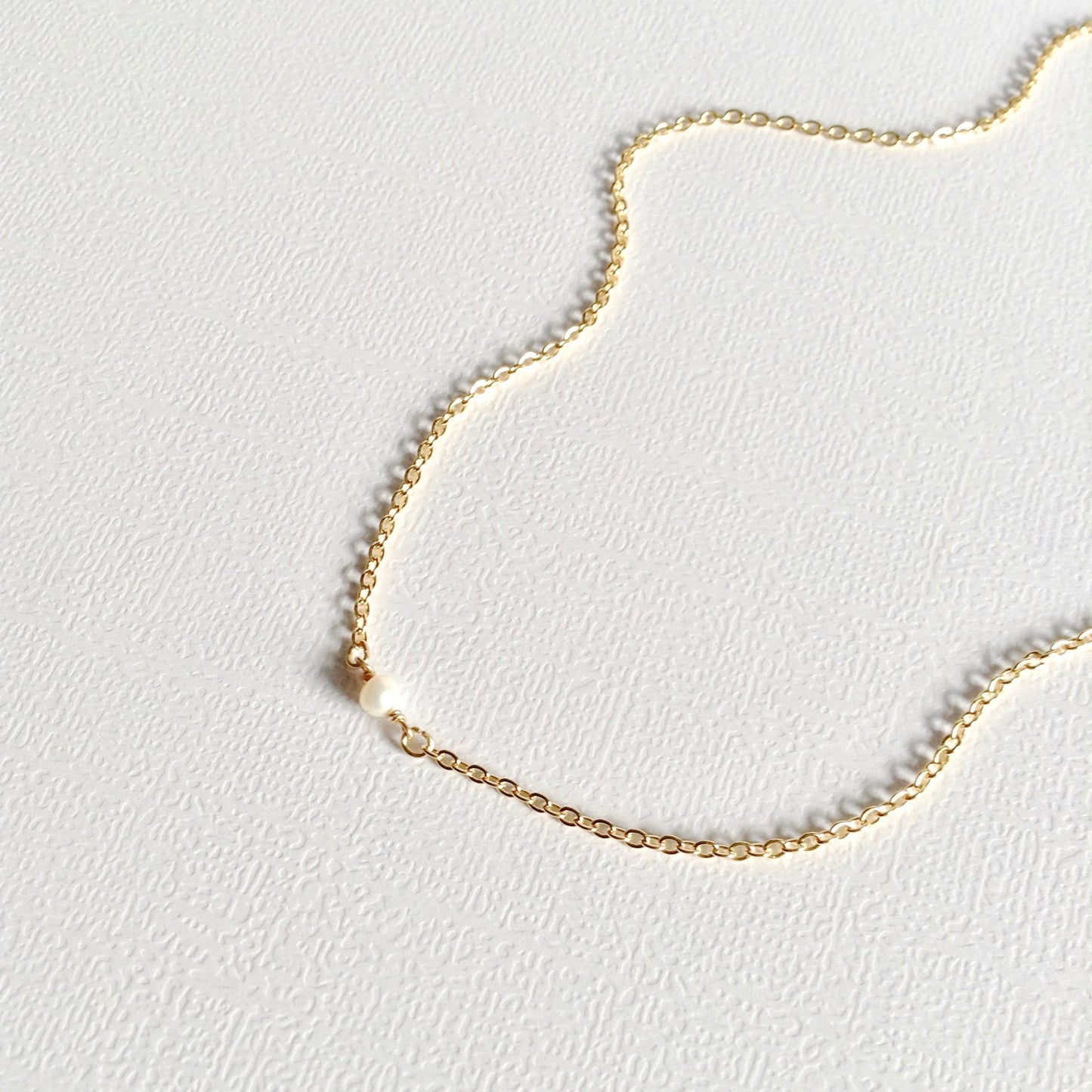 Sister Gift Tiny Single Pearl Necklace | Meaningful Necklace | IB Jewelry