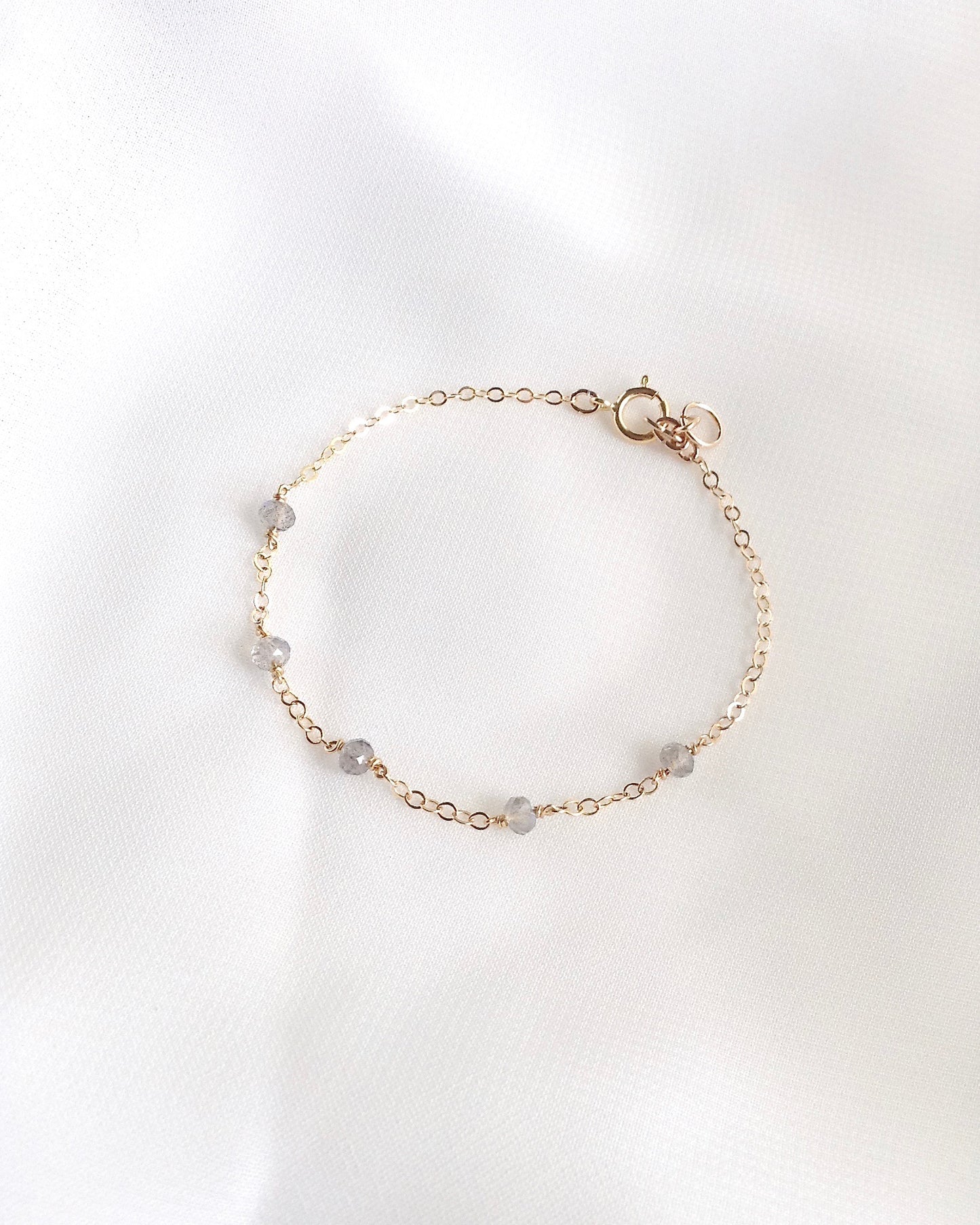 Labradorite Bracelet | Simple Gemstone Bracelet | IB Jewelry