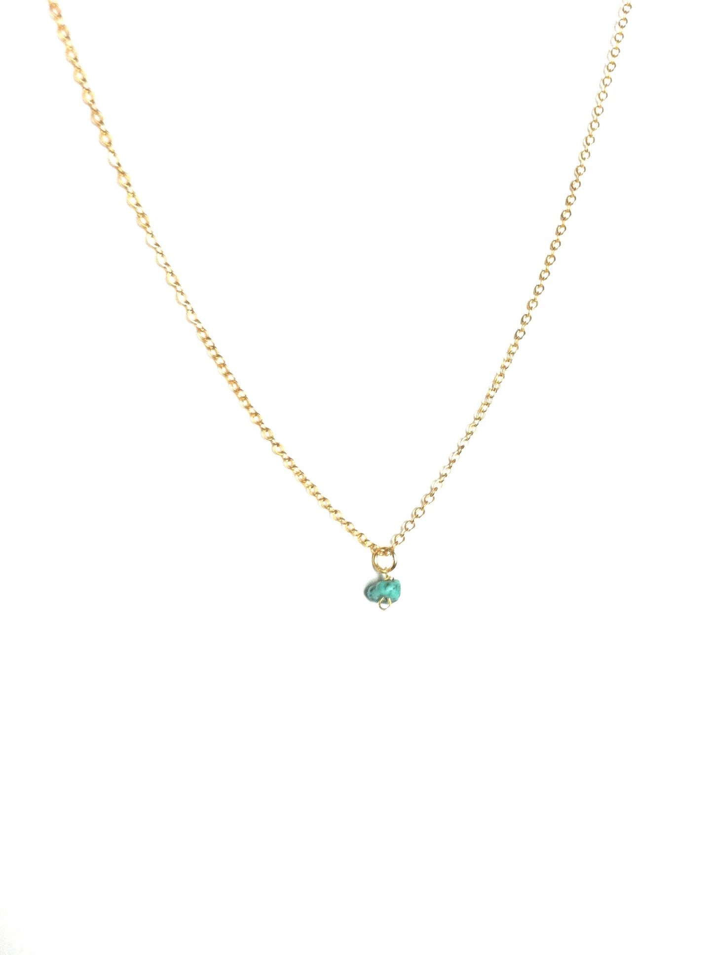 Minimalist Delicate Turquoise Drop Necklace | IB Jewelry