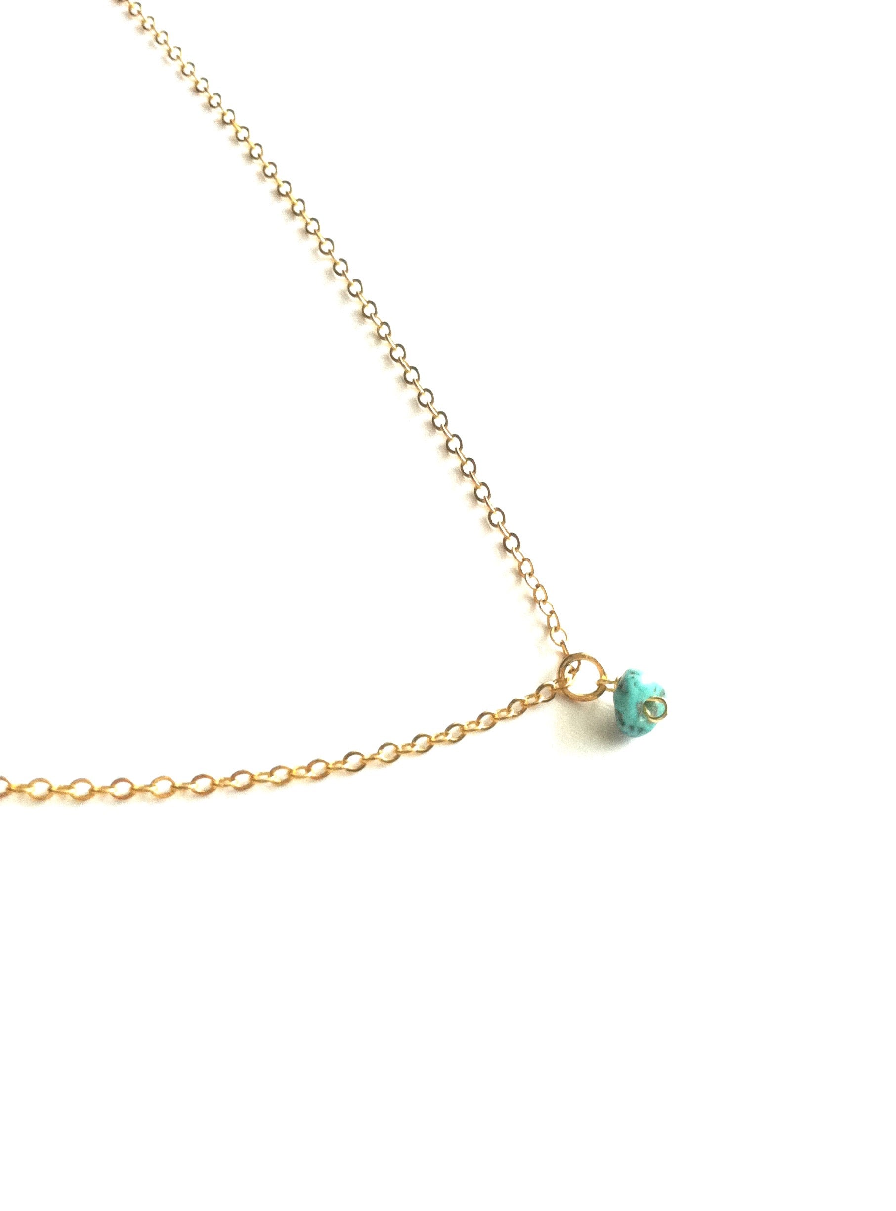 Minimalist Delicate Turquoise Drop Necklace | IB Jewelry