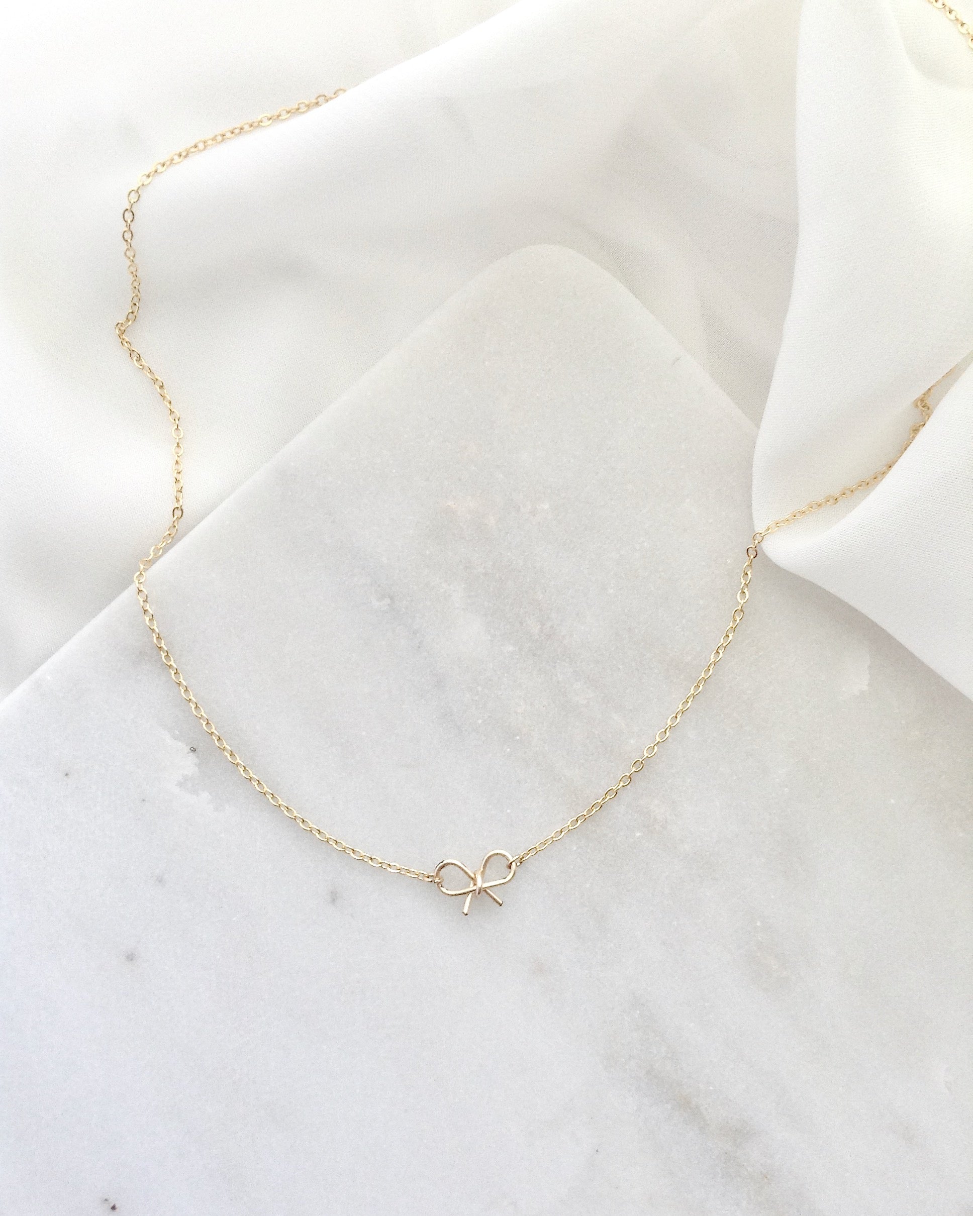 Bow Choker Necklace | Dainty Choker in Gold Filled or Sterling Silver | Delicate Choker | IB Jewelry