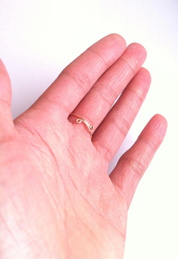 Minimalist Thin Band Adjustable Thumb Ring | IB Jewelry