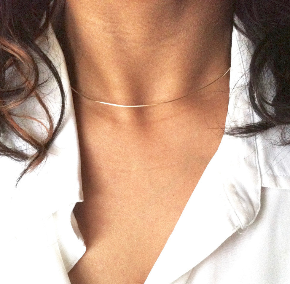 Simple Thin Wire Choker Necklace | Minimalist Choker | IB Jewelry