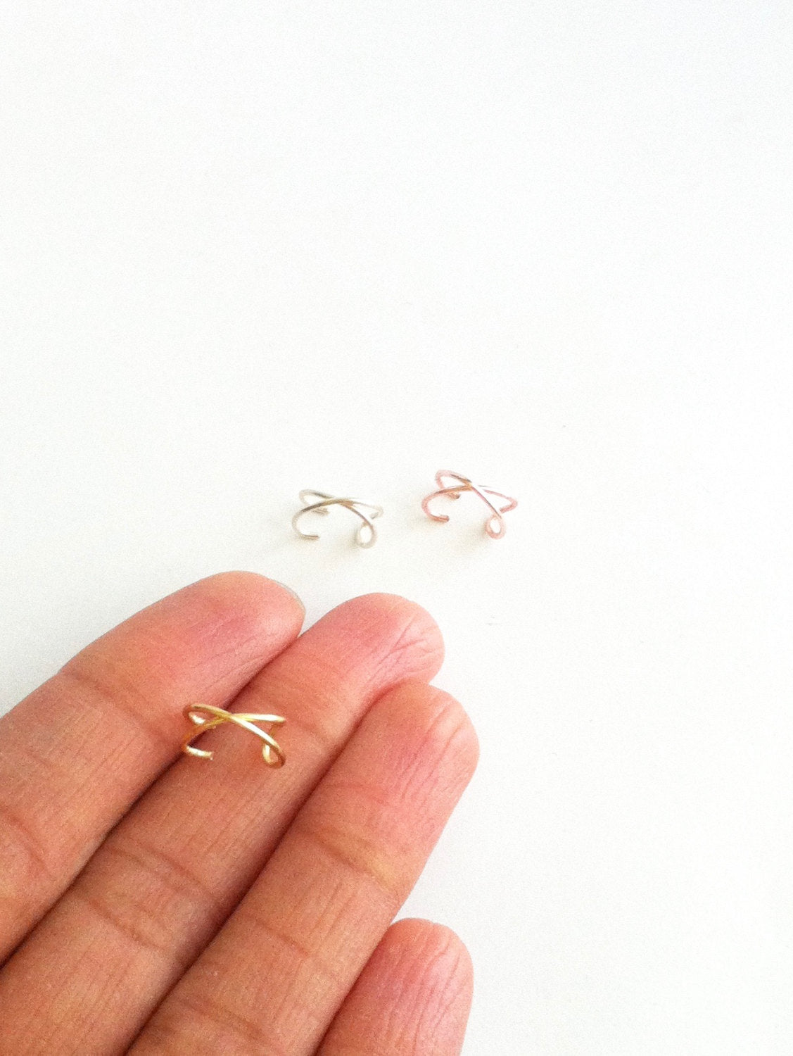 Criss Cross Ear Cuff | Fake Cartilage Piercing Ear Cuff | Non Pierced Ear Cuff | IB Jewelry