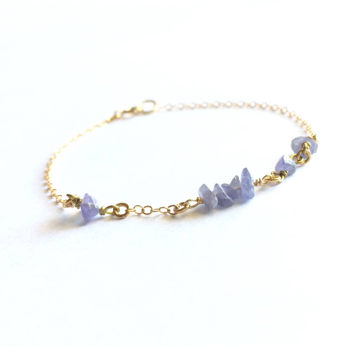 Tiny Delicate Tanzanite Bracelet | IB Jewelry