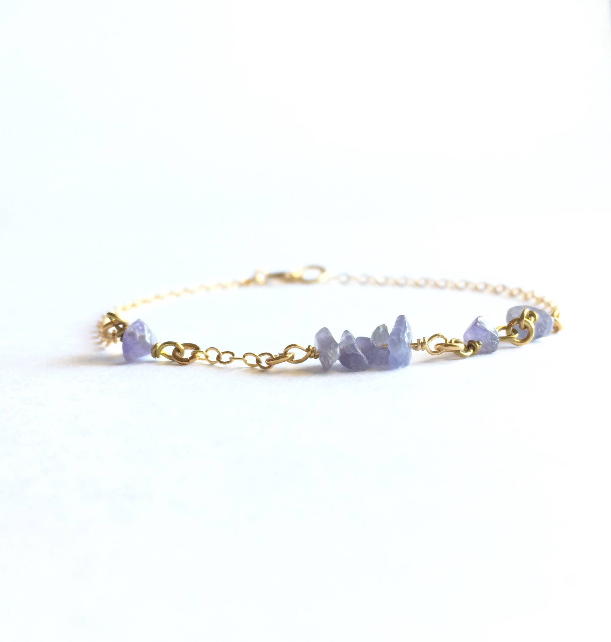 Tiny Delicate Tanzanite Bracelet | IB Jewelry