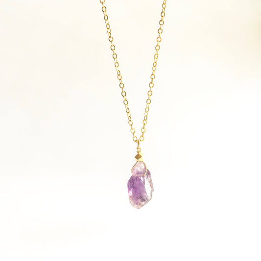 Real Raw Amethyst Crystal Necklace | Natural Amethyst Jewelry | IB Jewelry | IB Jewelry