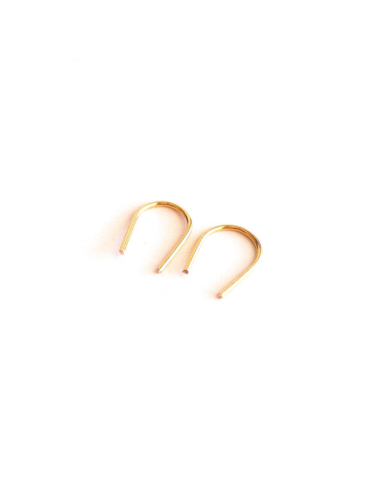 Minimalist Small Arc Open Hoop Earrings | IB Jewelry