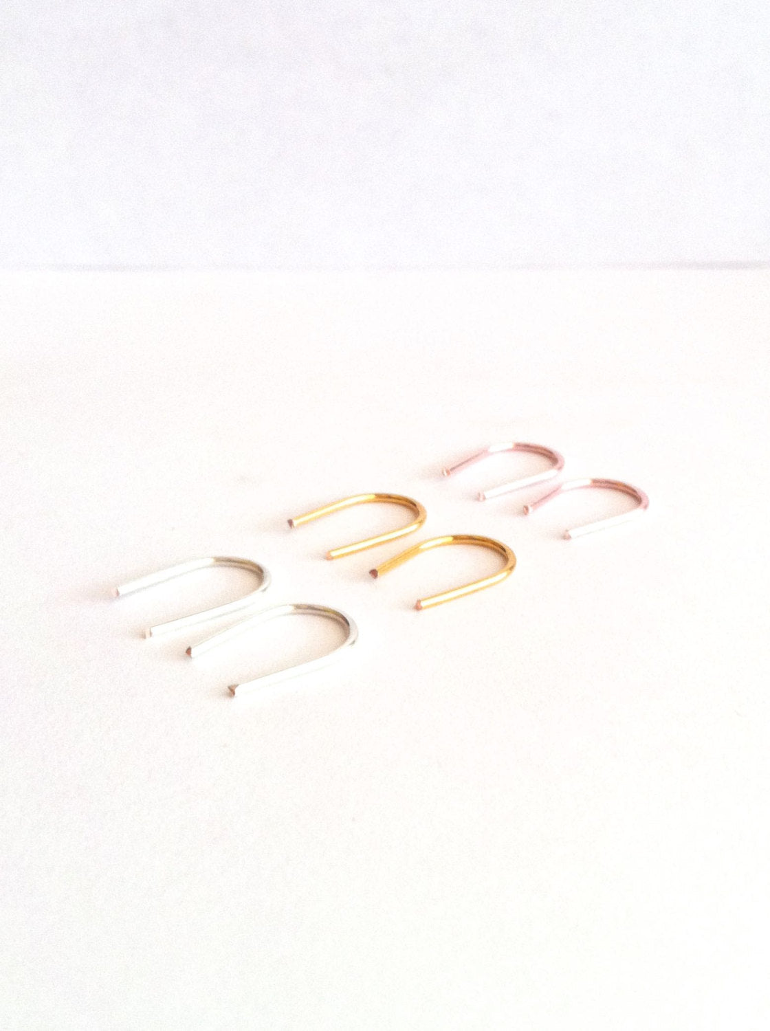 Minimalist Small Arc Open Hoop Earrings | IB Jewelry